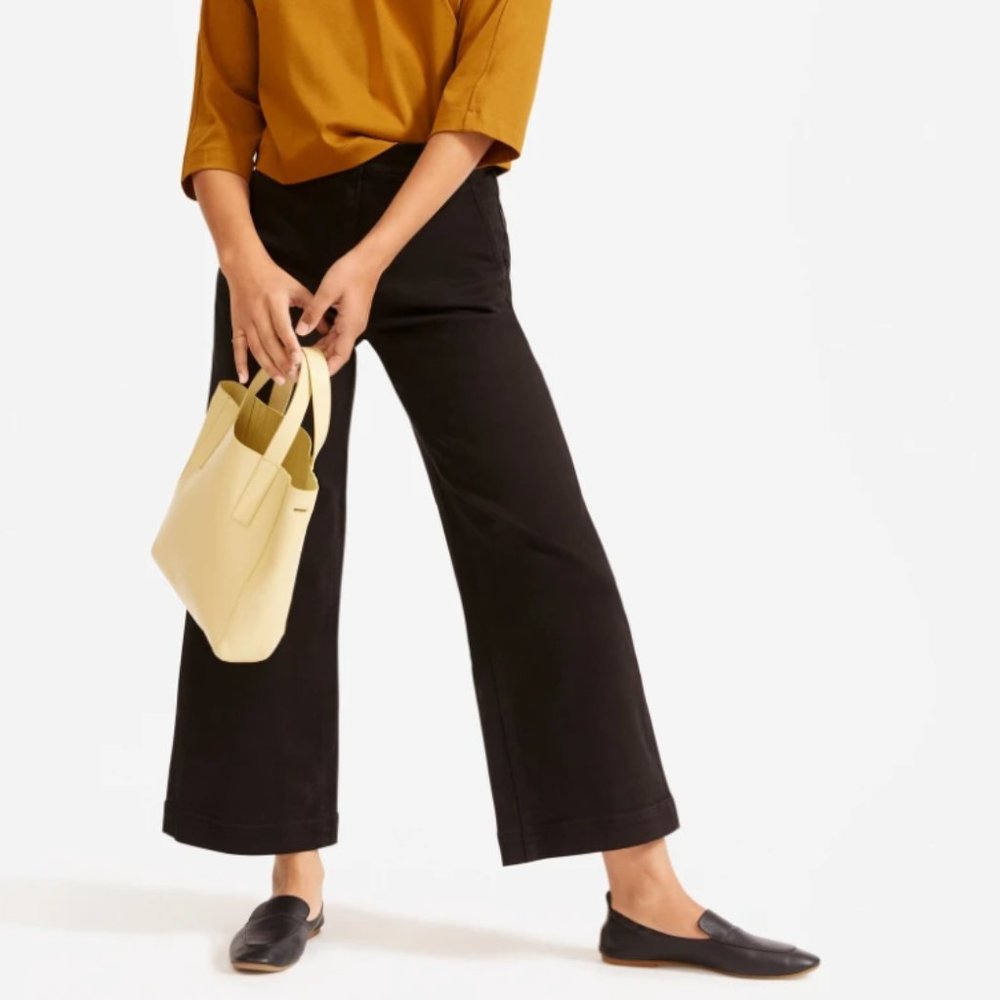Everlane wide leg black crop pant - 0